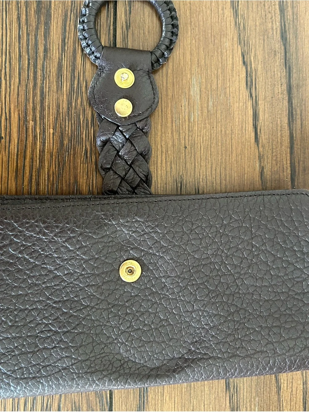Michael Kors Black Textured Leather Ring-Detail Card & Key Holder